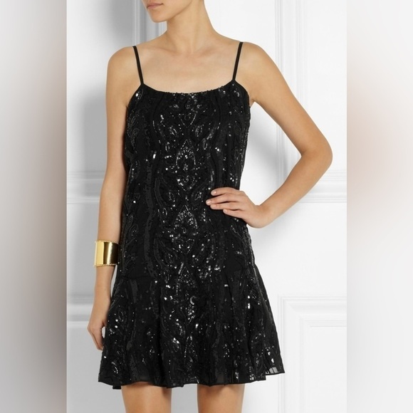 Needle & Thread Dresses & Skirts - Needle & Thread Black Formal Sequin Beaded Embellished Classy Dress Homecoming